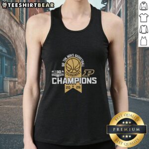 Premium Purdue Boilermakers tank top celebrating 2026 Big Ten Men's Basketball Tournament Champions.