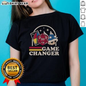 Alt Text: Top Game Changer Uno 4-20 Roll Mario Blue Turtle Shell Mario Kart Ladies Tee featuring vibrant graphics and stylish design.