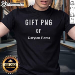 Top gift PNG of Daryion Flores T-shirt featuring a vibrant design, perfect for fans and gift-giving occasions.
