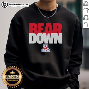 Official Arizona Wildcats NCAA Bear Down sweatshirt in navy blue, perfect for fans showing team spirit.