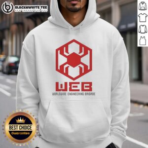 Good Web Worldwide Engineering Brigade hoodie in black, showcasing the logo and modern design for tech enthusiasts.