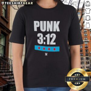 Top Punk 312 WWE Ladies Tee featuring bold graphics and a stylish design for wrestling fans.
