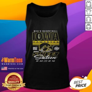 Alt Text: 2026 NCAA Sweet Sixteen Iowa Hawkeyes men's basketball tank top for March Madness fans.