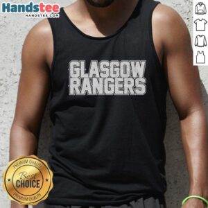 Original Glasgow Rangers tank top featuring team colors and logo, perfect for fans showing their support.