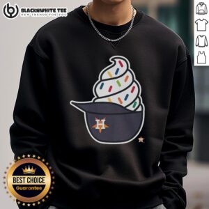 Stylish Houston Astros ice cream sweatshirt featuring vibrant colors and a trendy design for baseball fans.