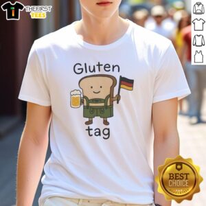 Pretty Gluten Tag German Bread Beer T-Shirt featuring a stylish design perfect for beer lovers and gluten-free enthusiasts.