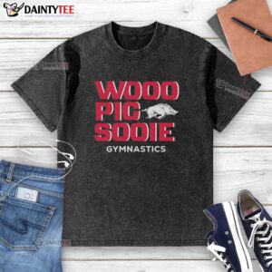 Good Woo Pig Sooie Arkansas Razorbacks women's gymnastics washed t-shirt featuring team logo and vibrant colors.