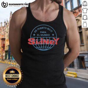 Bad Bunny concert tour tank top from Sydney, Australia, featuring vibrant graphics and Puerto Rico pride.