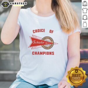 Stylish ladies tee featuring Pretty Schiefer Racing forged aluminum flywheels and clutches design for racing enthusiasts.