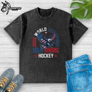 Premium 2026 World Champions USA Owns Hockey T-Shirt - Image 6
