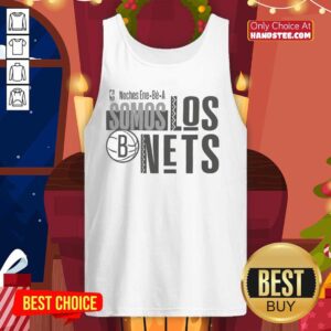 Official Brooklyn Nets NBA 2025 Noches Ene Be A Training Ornament Tank Top featuring team logo and vibrant design.