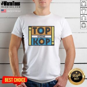 Hot Top Of The Kop T-Shirt featuring vibrant design for passionate football fans, perfect for match days and casual wear.