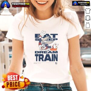Good Looney Tunes X Team USA Eat Sleep Dream Train Ladies Tee featuring vibrant graphics and a stylish design.