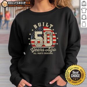 Official built sweatshirt, 50 years old, featuring original parts and vintage design for nostalgia lovers.