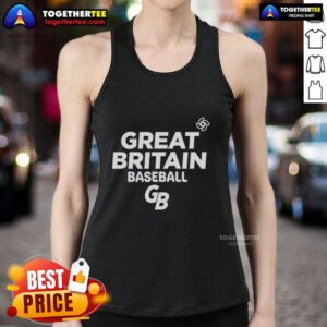 Awesome Great Britain National Baseball Team logo on a stylish tank top, perfect for fans and summer wear.