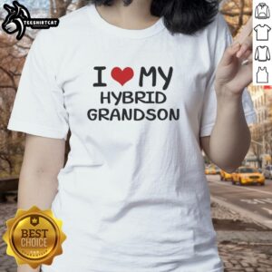 Official I Love My Hybrid Grandson Ladies Tee featuring a stylish design, perfect for proud grandmothers.