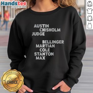 Premium Bronx New York Yankees sweatshirt featuring Austin Judge and Stanton, perfect for fans and stylish comfort.