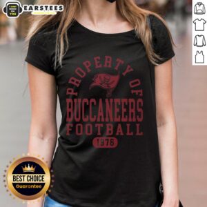 Premium Tampa Bay Buccaneers Property 1976 Ladies Tee featuring vintage logo and stylish design for fans.