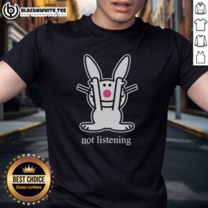 Official Bunny Not Listening T-Shirt featuring a playful bunny graphic, perfect for casual wear and animal lovers.