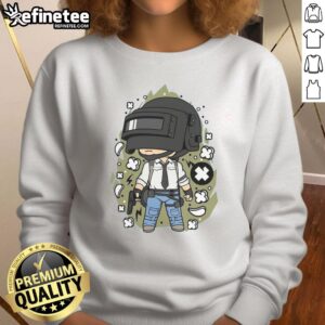 Chibi survivor sweatshirt featuring vibrant battle royale graphics, perfect for fans of gaming and stylish streetwear.