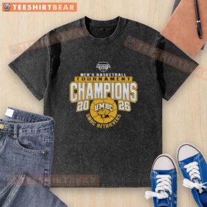 2026 UMBC Retrievers Men's Basketball Tournament Champions washed t-shirt, showcasing team pride and victory.