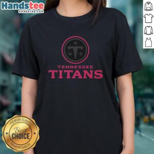Alt Text: Official Tennessee Titans highlight reel ladies tee showcasing vibrant team colors and logo, perfect for fans.