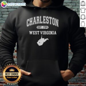 Good Charleston West Virginia Est. 1794 varsity hoodie in navy, showcasing local pride and classic collegiate style.