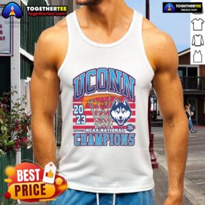 Connecticut Huskies UConn past champs tank top celebrating tournament win, perfect for fans and sports enthusiasts.