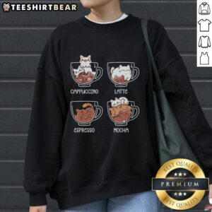 Cozy Pretty Cat Coffee Guide sweatshirt featuring a cute cat design, perfect for coffee lovers and cat enthusiasts.