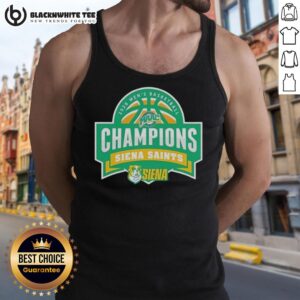 Top Siena Saints 2026 Men's Basketball Champions tank top featuring team colors and logo for fans and sports enthusiasts.