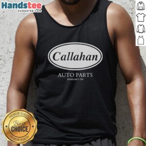 Original Callahan Auto Parts Sandusky OH tank top featuring a vintage design, perfect for automotive enthusiasts.
