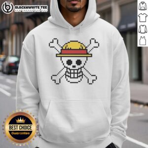 Alt Text: Awesome pixel art of Jolly Roger on a One Piece hoodie, perfect for fans of the anime and manga series.