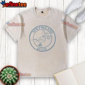 Awesome New England Gulls washed t-shirt featuring a stylish design perfect for fans of New England sports.