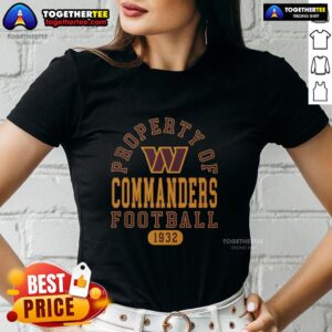Alt Text: Original Washington Commanders Property 1932 Ladies Tee featuring team logo and vintage design in women's fit.