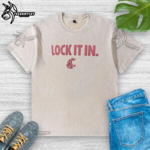Original Washington State Cougars 2026 Lock It In Washed T-Shirt in crimson, featuring logo and relaxed fit design.