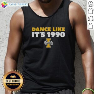 Alt Text: Hot Idaho Vandals Dance Like It's 1990 tank top featuring vibrant graphics and retro style for fans and fashion lovers.