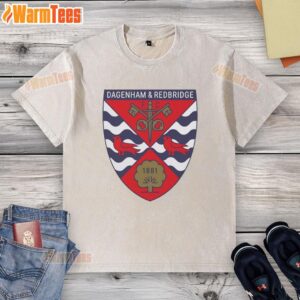 Good-Dagenham-And-Redbridge-FC logo on a 1881 washed t-shirt, showcasing team pride and vintage style.