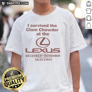 Nice I Survived The Clam Chowder At The Lexus T-Shirt featuring a fun graphic design celebrating food lovers.