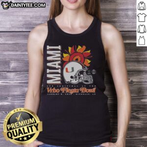 Original Miami 2026 Fiesta Bowl tank top featuring vibrant graphics and a comfortable fit, perfect for game day.