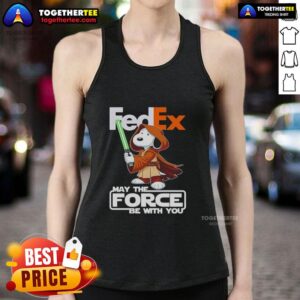 Nice Snoopy FedEx tank top featuring 'May the Force Be With You' design, perfect for fans and casual wear.