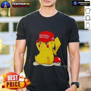 Awesome Maga Pikachu T-Shirt featuring a vibrant Pikachu graphic on a stylish black background, perfect for Pokemon fans.