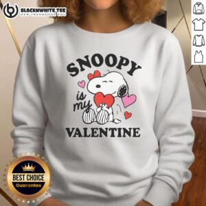 Pretty Peanuts Snoopy Is My Valentine sweatshirt featuring a cute Snoopy graphic, perfect for Valentine's Day gifts.