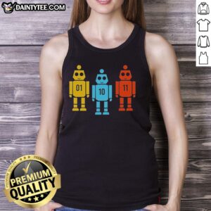Good Robot tank top featuring a vibrant graphic design, perfect for casual outfits and robot enthusiasts.