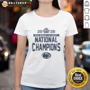 Awesome Penn State Nittany Lions Frozen Four Champions 2026 ladies tee featuring team colors and logo.