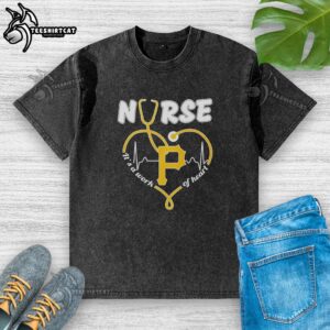 Good Pittsburgh Pirates MLB Nurse It’s A Work Of Heart Stethoscope T-Shirt - Image 6