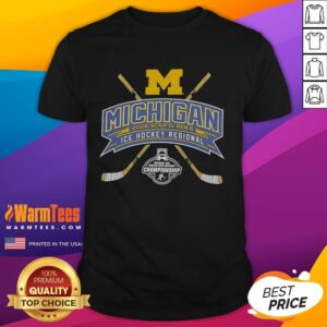 Hot Michigan Wolverines 2026 NCAA Division I Men's Ice Hockey Regional T-Shirt featuring team colors and logo.