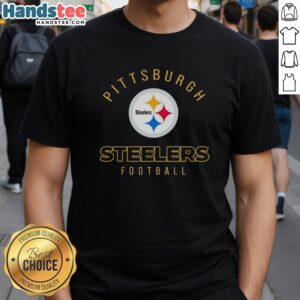 Alt Text: Nice Pittsburgh Steelers Football Logo T-Shirt featuring the iconic team logo on a stylish black background.