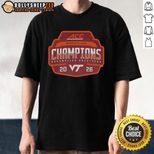 Alt Text: Awesome Virginia Tech Hokies 2026 ACC Men's Wrestling Tournament Champions T-Shirt showcasing team pride and victory.