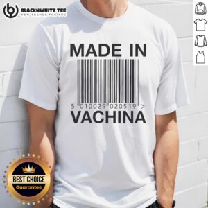 Alt Text: Nice Made In Vachina Barcode 5010029 020519 T-Shirt featuring a stylish design and high-quality fabric.