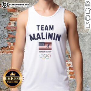 Awesome Team Ilia Malinin US Figure Skating tank top displayed on a mannequin, showcasing vibrant design and athletic style.